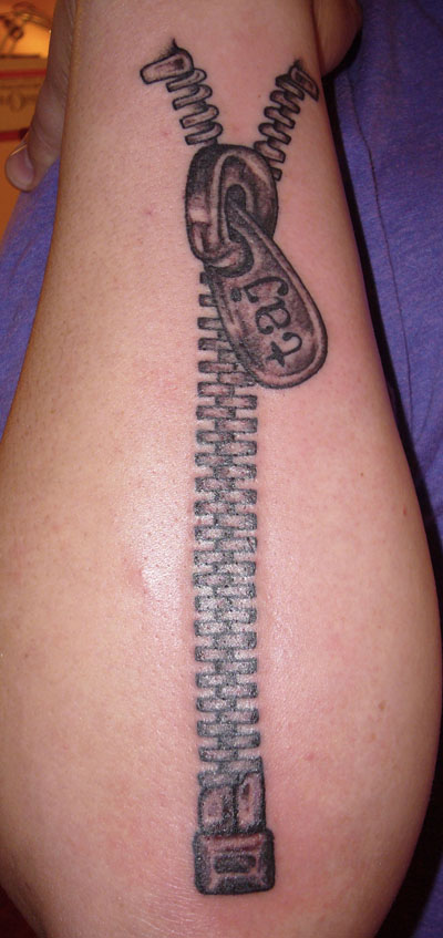 Tattoo Of Zipper